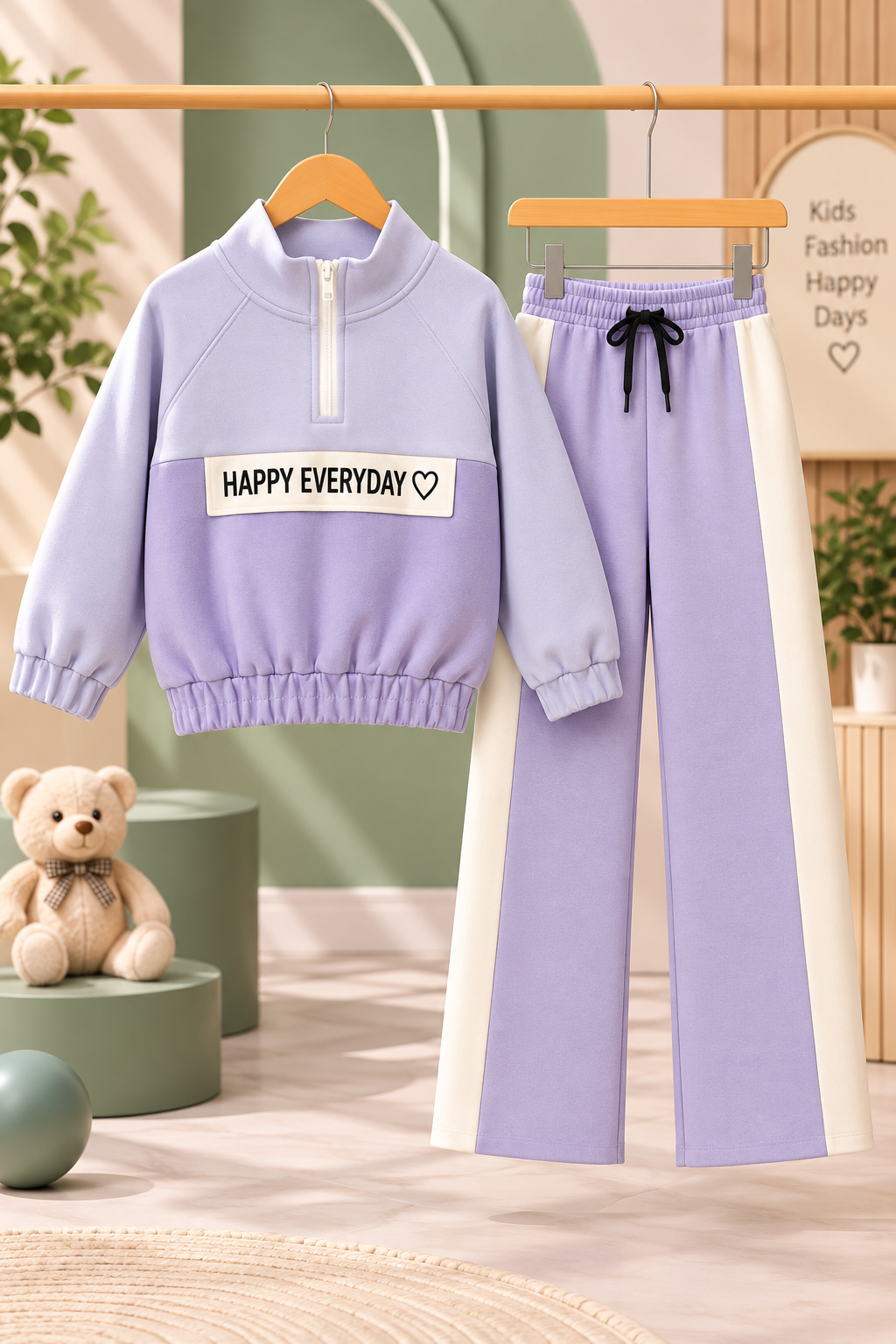 Happy Everyday Moke Neck Sweatshirt and Trouser