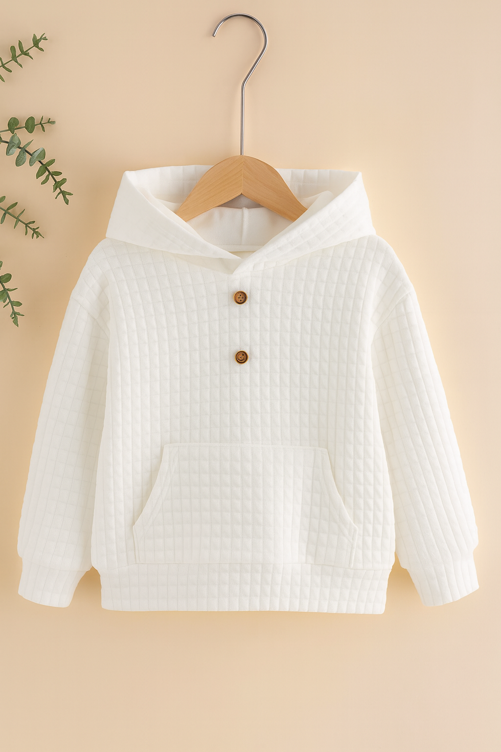 White crokal kids thermal Hood