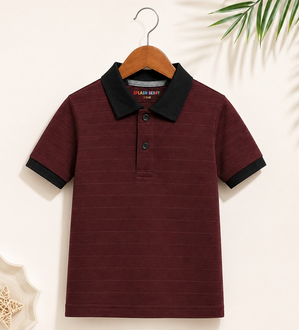 Elegant Maroon Half-Sleeve Polo