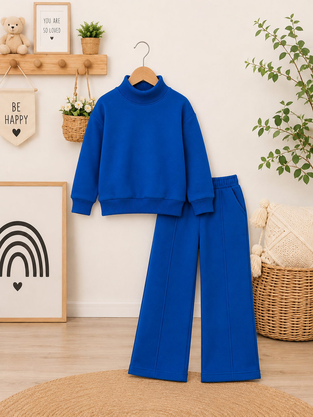 Royal Blue Comfort kids Highneck Shirt & trouser