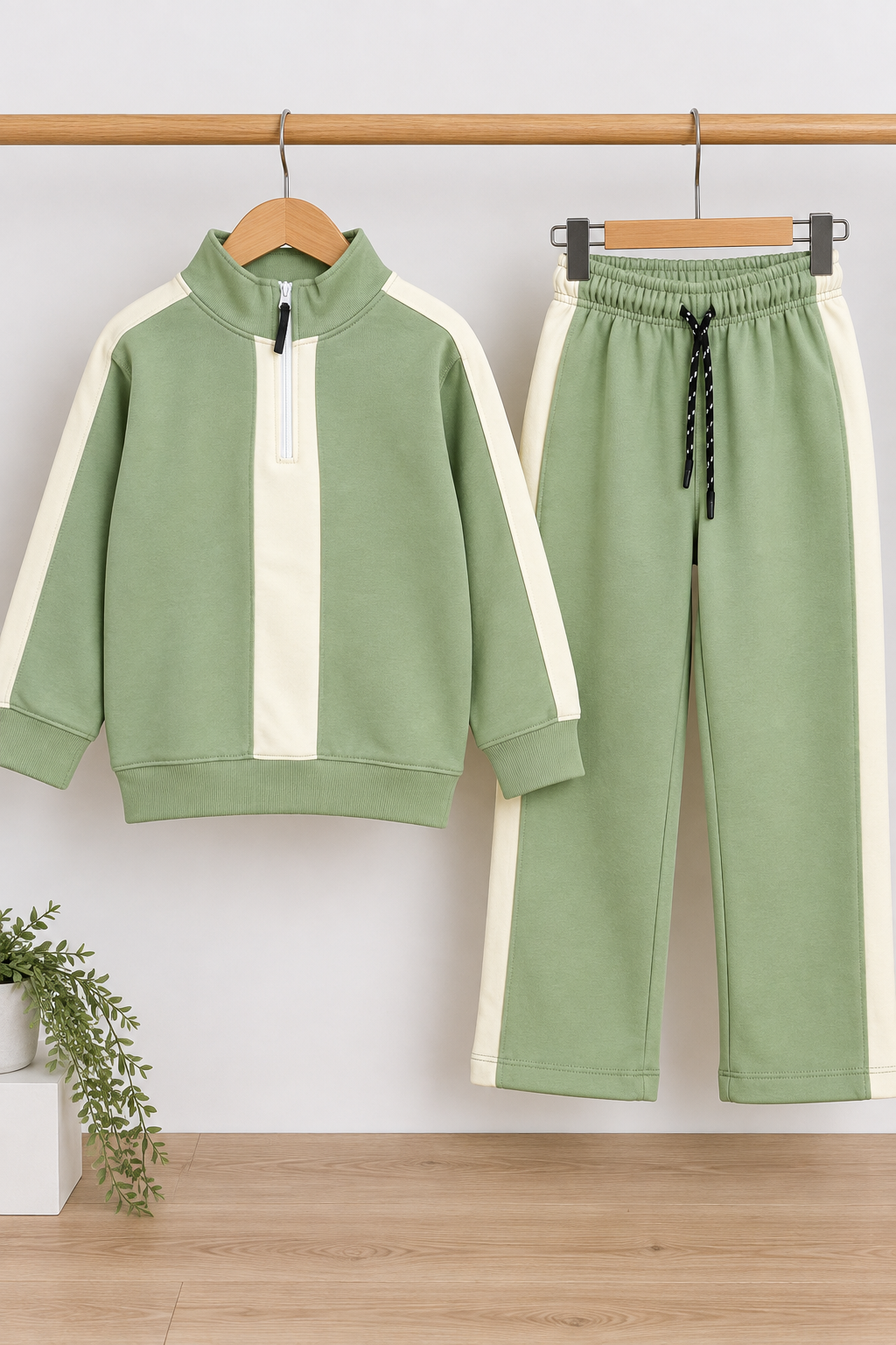 Sporty Chic Moke Neck Sweatshirt and Trouser